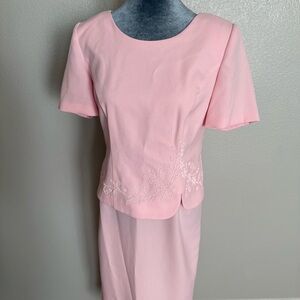 Miss Dorby Women’s Vintage Pastel Pink 40s 50s Style Short Sleeve Dress Size 8